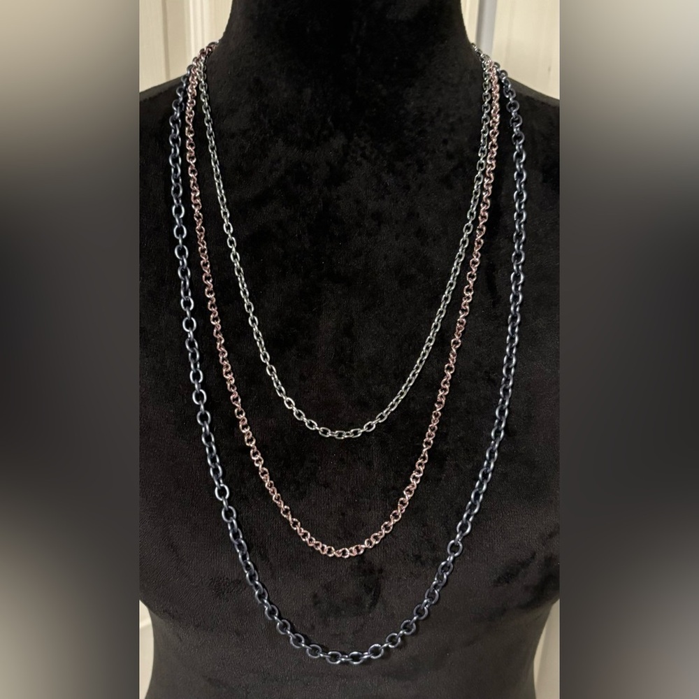 Sabika Royal Denim 3 Strand Tri-Color Necklace